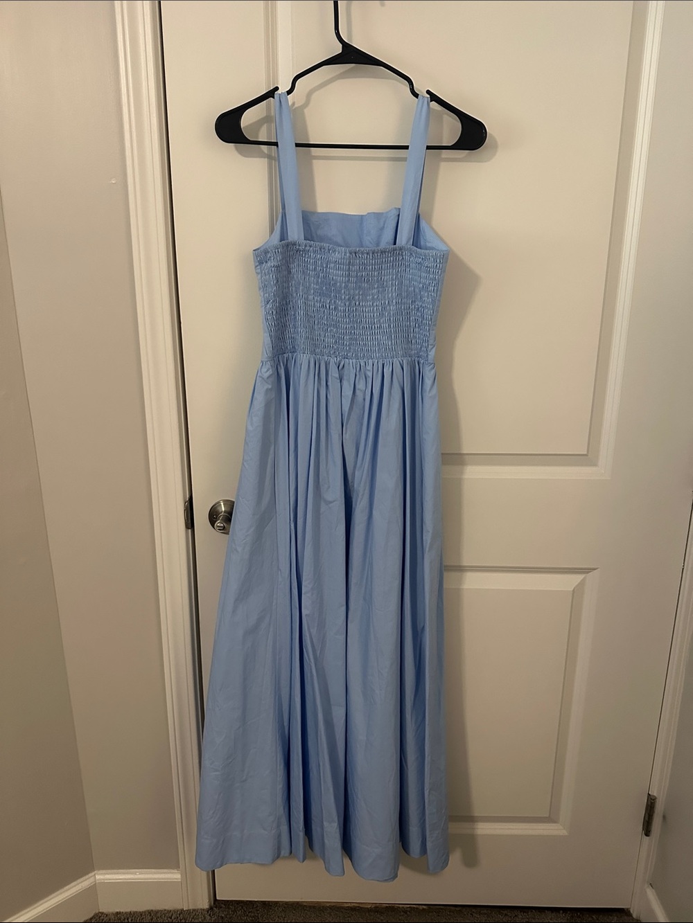 Sleeveless Powder Blue Maxi Dress with Square Neckline - Picture 2 of 4